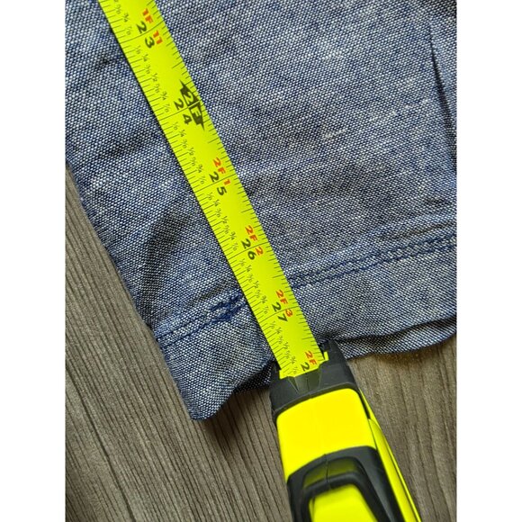 Gap Linen Wide-Leg Pants Drawstring Size L Chambray Blue - Picture 7 of 7